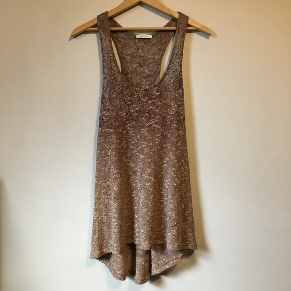Phanuel High Low Gradation Lace Knit Tank Top - Picture 1 of 16